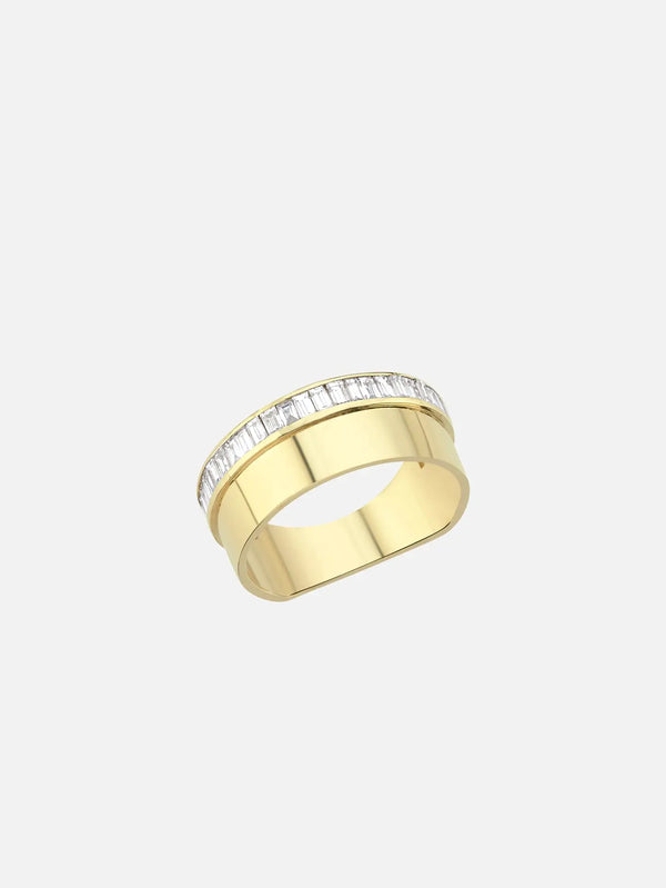 DIME TRIBE Tamtur Pırlanta Detay Sarı Altın Yüzük - Rings YÜZÜK