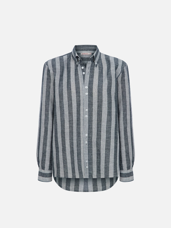 Ease Grey Stripe Boyfriend Shirt