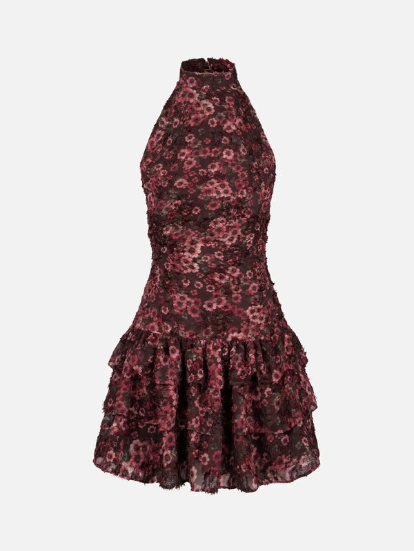 MI MAGIC LOVE Fiore Pink Floral Mini Dress - Uncategorized ELBİSE