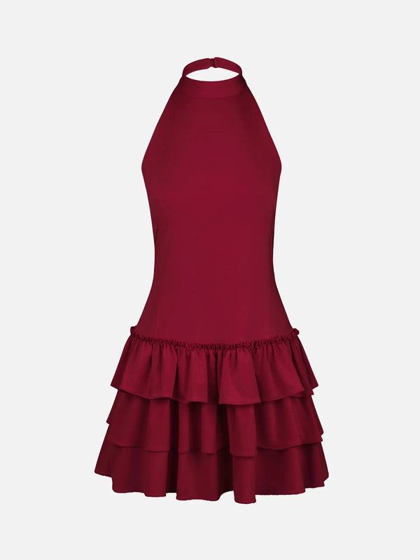 MI MAGIC LOVE Fiore Red Mini Dress - Uncategorized ELBİSE