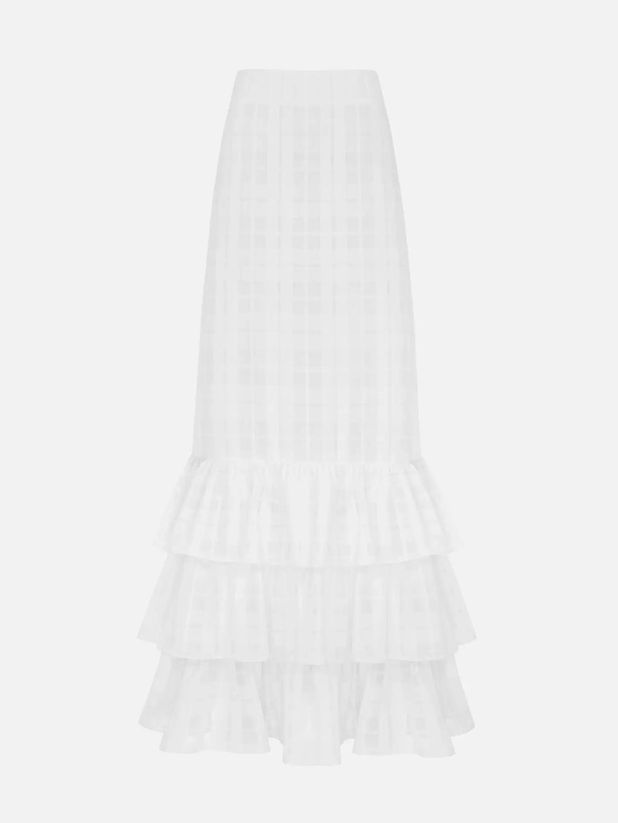 Flow White Plaid Skirt