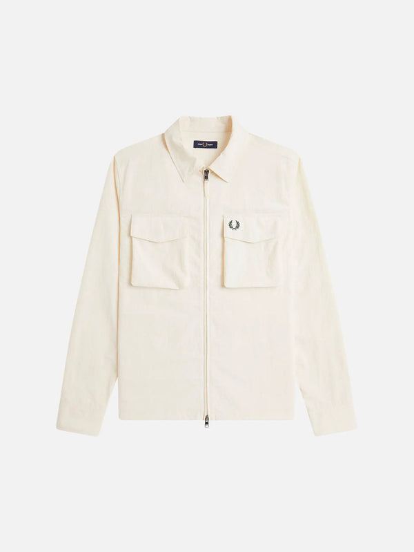 FRED PERRY Ripstop Pocket Overshirt - Ecru - Overshirts CEKET