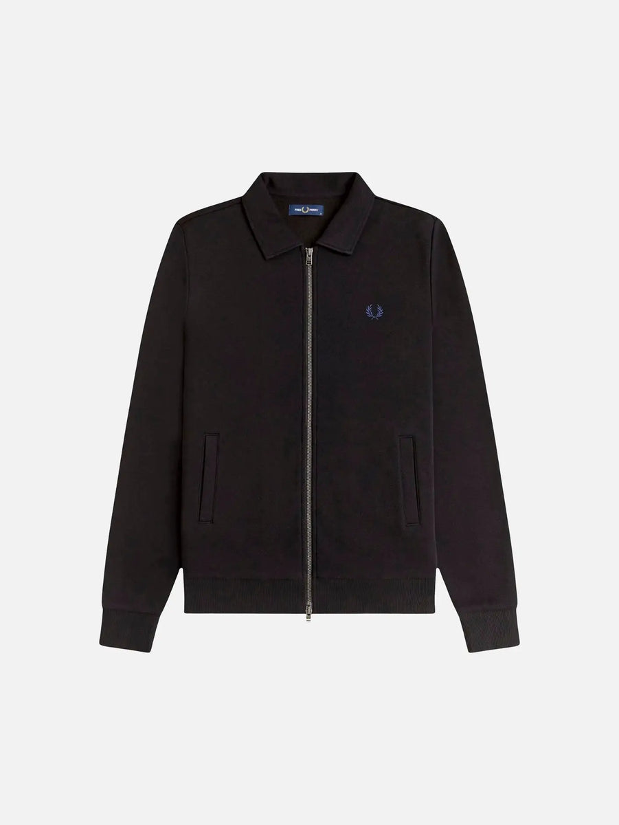 FRED PERRY Zip Through Collared Sweatshirt - Black J1328-102
