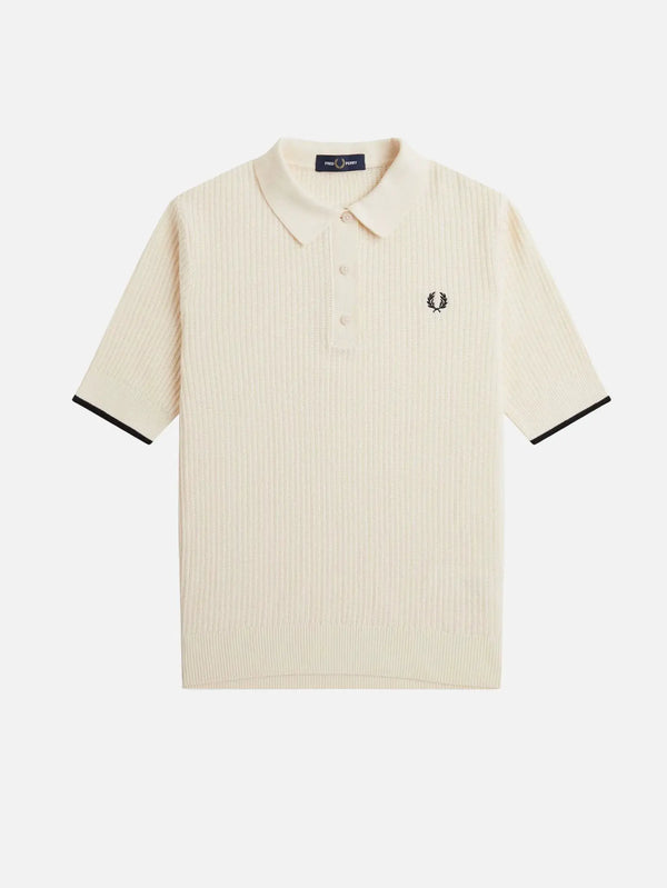 FRED PERRY Mesh Knit Polo Shirt - Silky Peach - T-Shirts T-SHIRT