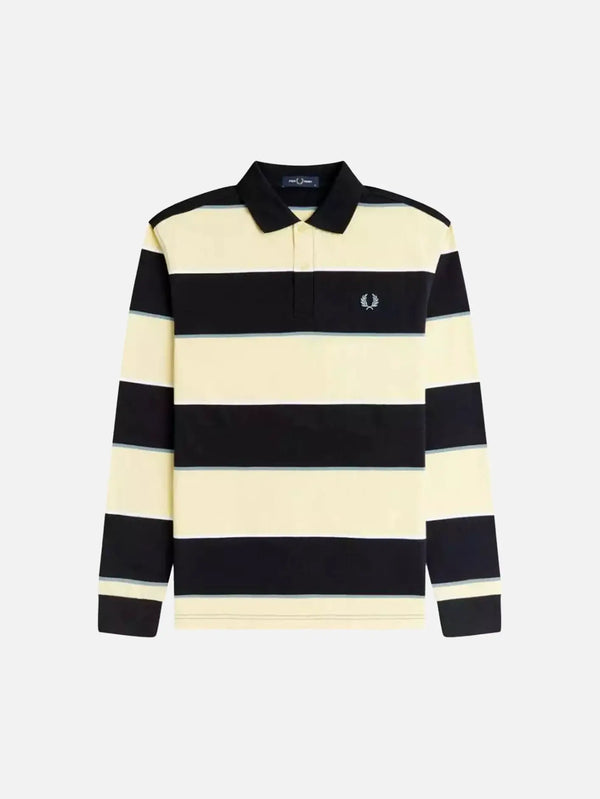 FRED PERRY Hw Jersey Striped Polo Shirt - Yellow/Navy - Polos T-SHIRT