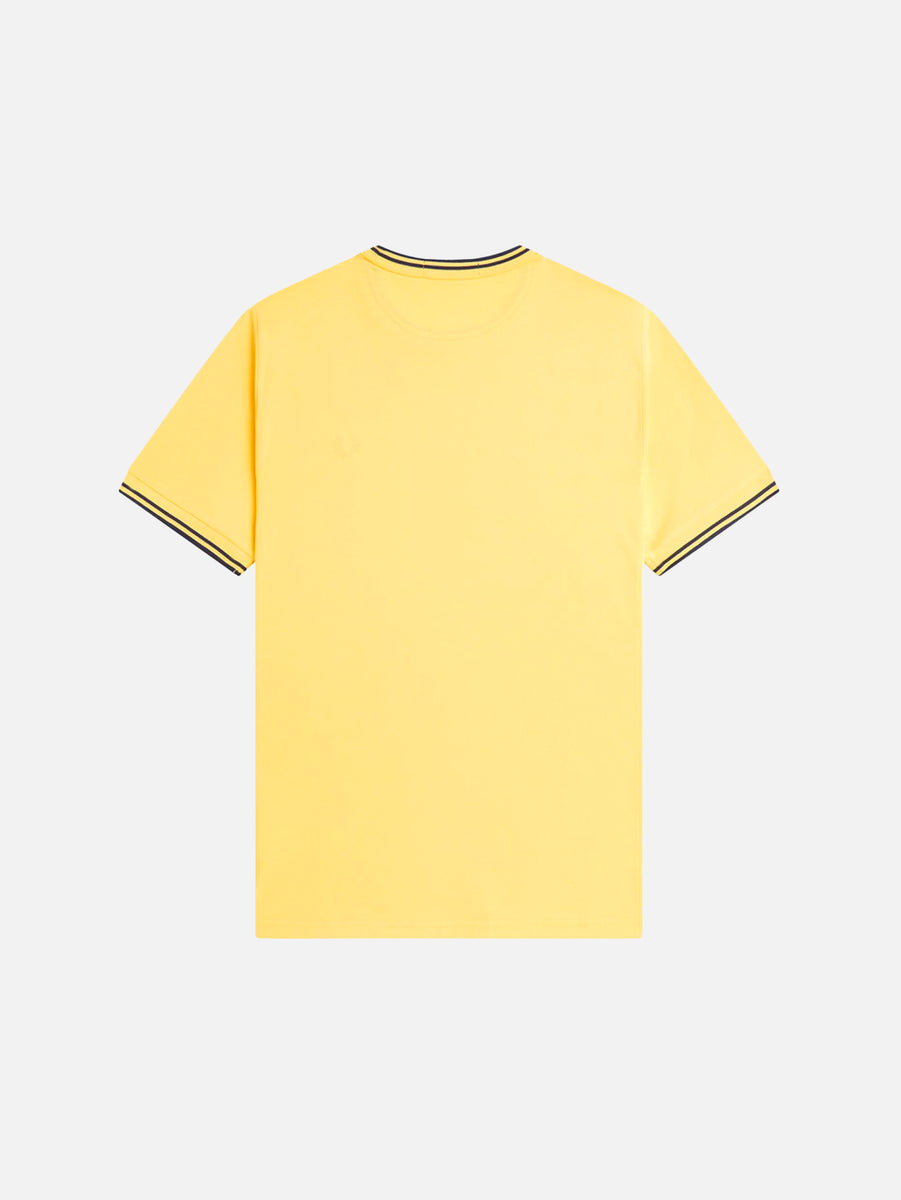 FRED PERRY Twin Tipped T-Shirt - Lemon Barley/Tennis Blue M1588V