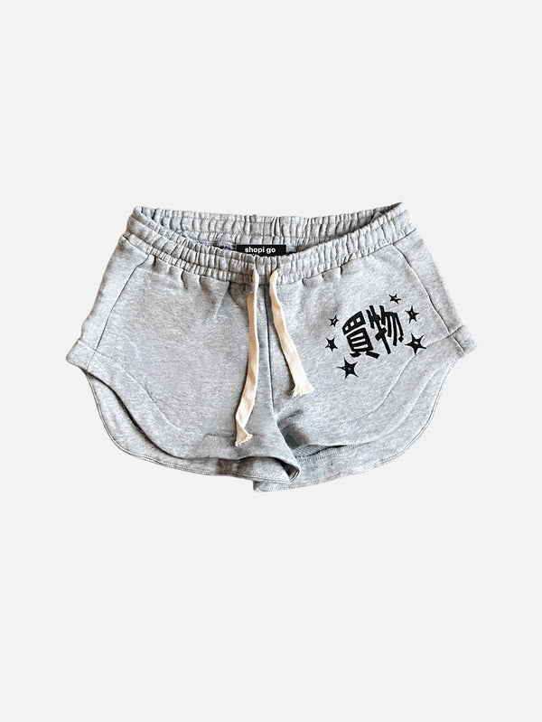 shopi go Naha Mini Shorts - Melange Grey – Melange Grey, ön görünüm