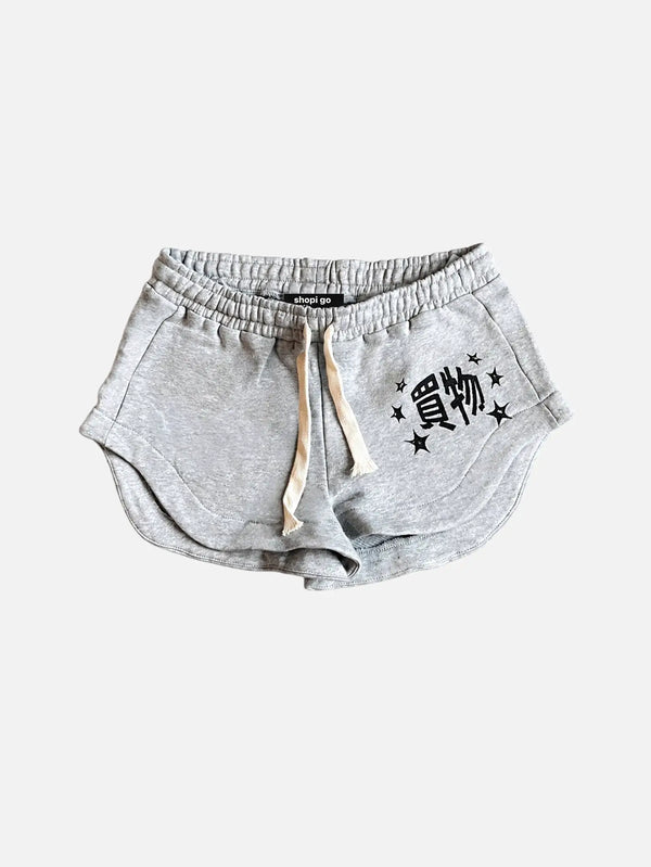shopi go Naha Mini Shorts - Melange Grey – Melange Grey, ön görünüm