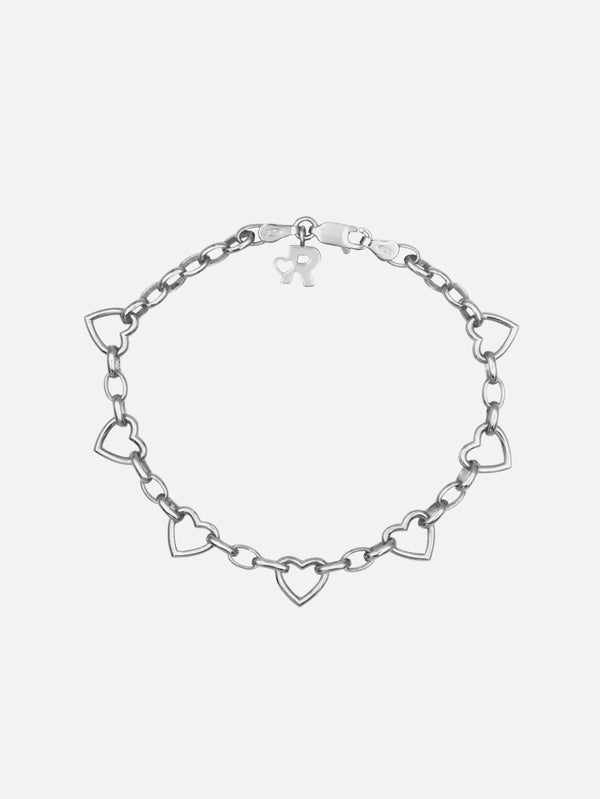 Heart Chain Bracelet - Silver