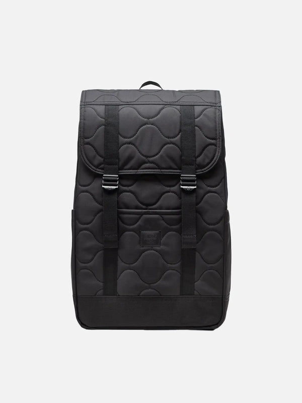 HERSCHEL Retreat Quilted Capsule Backpack 23L - Black - Laptop Backpacks ÇANTA