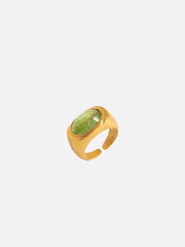 HESPERIDES Roman Signet Ring - Peridot - Gold - Rings YÜZÜK