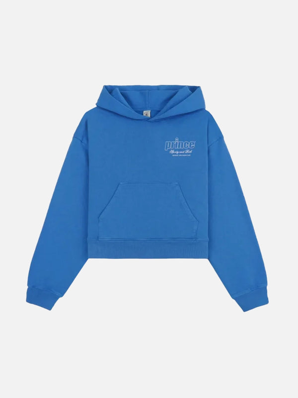 SPORTY & RICH, Prince Health Cropped Hoodie - Lapis/White, SWEATSHIRT, shopi go'da!