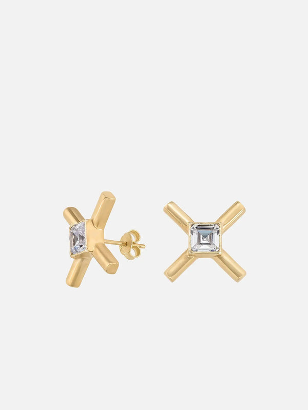 X STUDIO The X Sparkle Earrings - Gold – önden görünüm