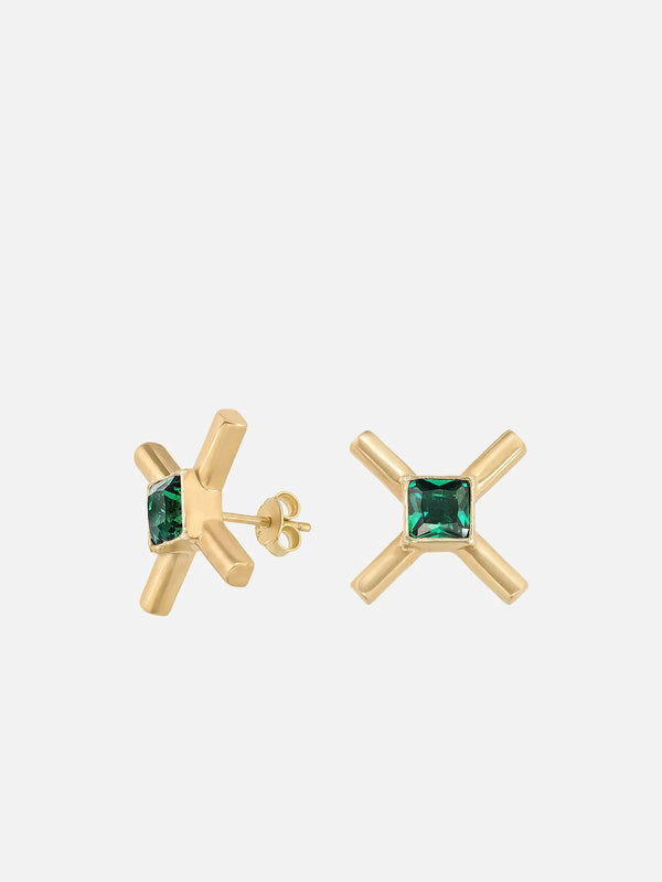 X STUDIO The X Esmeralda Earrings - Gold – önden görünüm