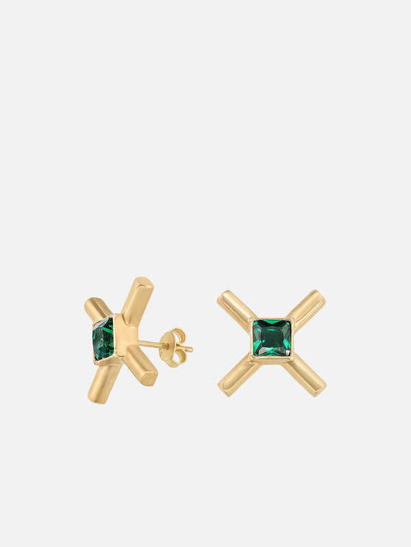X STUDIO, The X Esmeralda Earrings - Gold, KÜPE, shopi go'da!