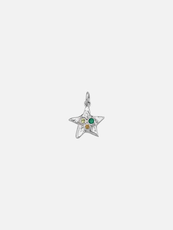 JEWELS FOR JOY - KOLYE - Silver Pendant with Peridot, Citrine, and Emerald Stones - Admiratio - shopi go'da!.