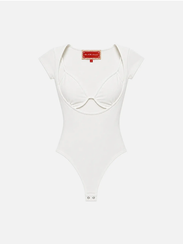 SOON TO BE ANNOUNCED The Keyhole Bodysuit - White - BODYSUIT
