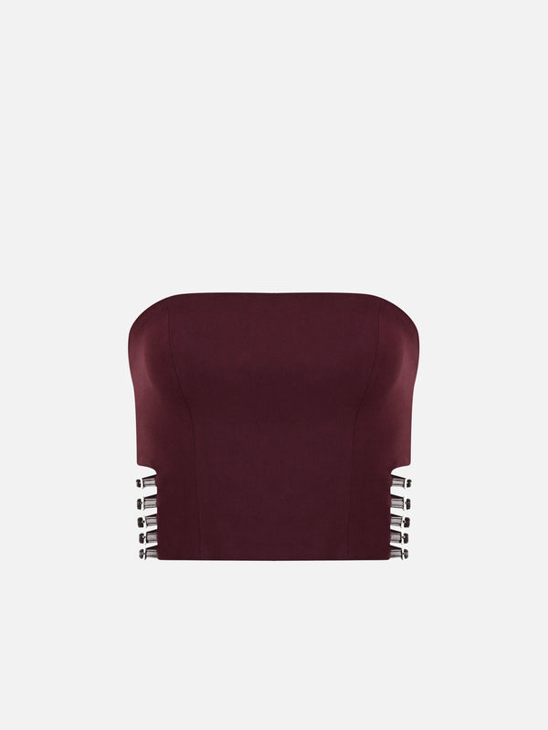 KHÉLA - BLUZ - Power Trip Top - Burgundy - shopi go'da!.