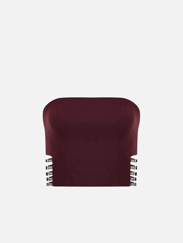 KHÉLA Power Trip Top - Burgundy - Blouses BLUZ