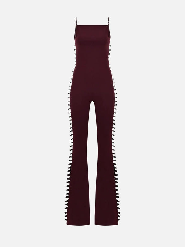 KHÉLA Provocatrix Jumpsuit - Burgundy - One-Pieces ELBİSE