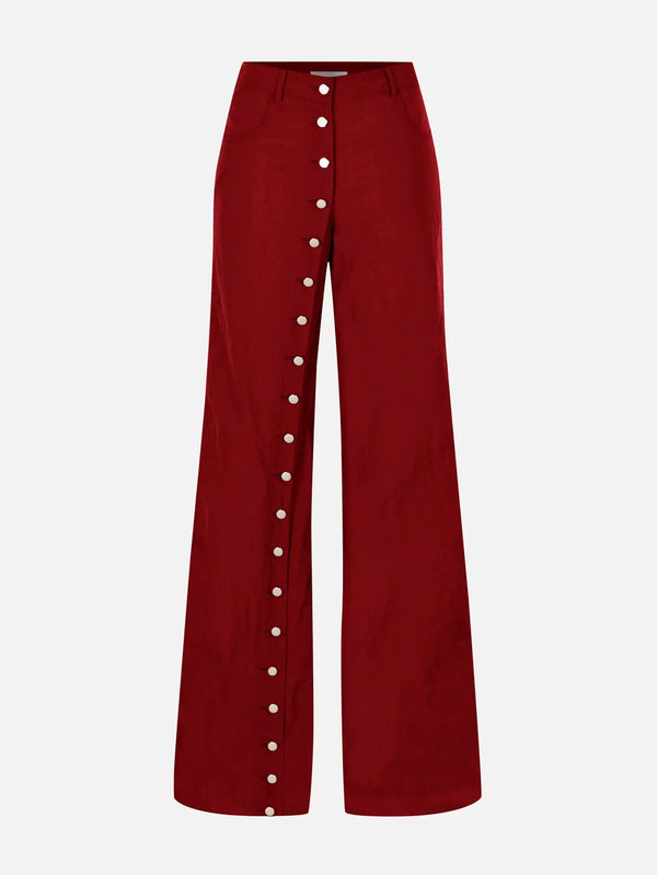 KHÉLA Magnet of Scandal Pants - Burgundy - Trousers PANTOLON