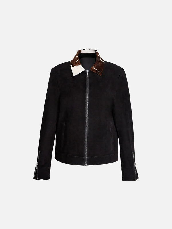 KUNDURA Pony Süet Ceket - Siyah - Coats & Jackets CEKET
