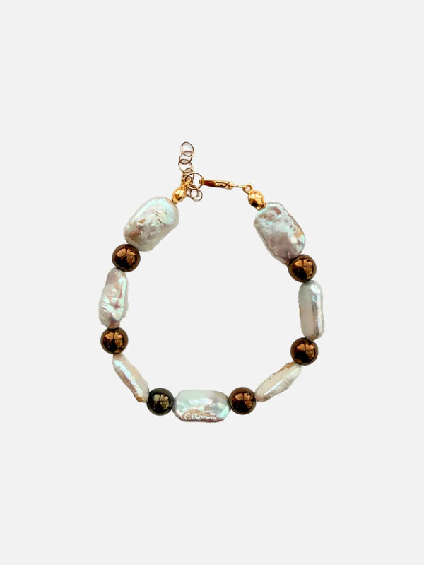 L'ATELIER DES PERLES Luster Barok İncili ve Doğal Hematit Taşlı Bilekli - Bracelets BİLEKLİK