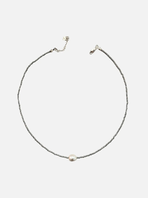 L'ATELIER DES PERLES LueurArgenté Doğal Hematit Taşlı ve Barok İncili Gümüş Kolye - Necklaces KOLYE