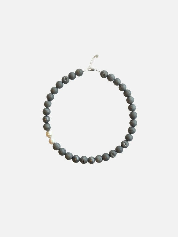 L'ATELIER DES PERLES Lune Druzy Akik Taşı ve Barok İncili Kolye - Uncategorized KOLYE