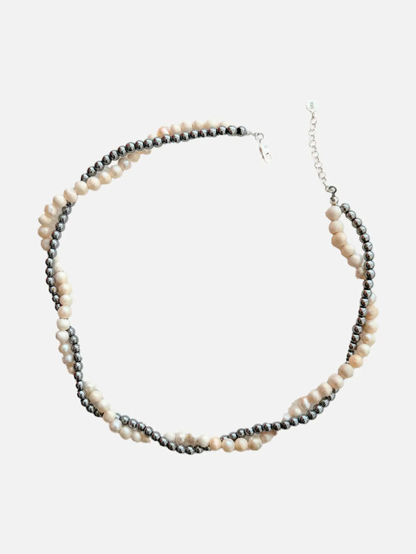 L'ATELIER DES PERLES Silva Doğal Hematit Taşlı Barok İncili Gümüş Kolye - Necklaces KOLYE