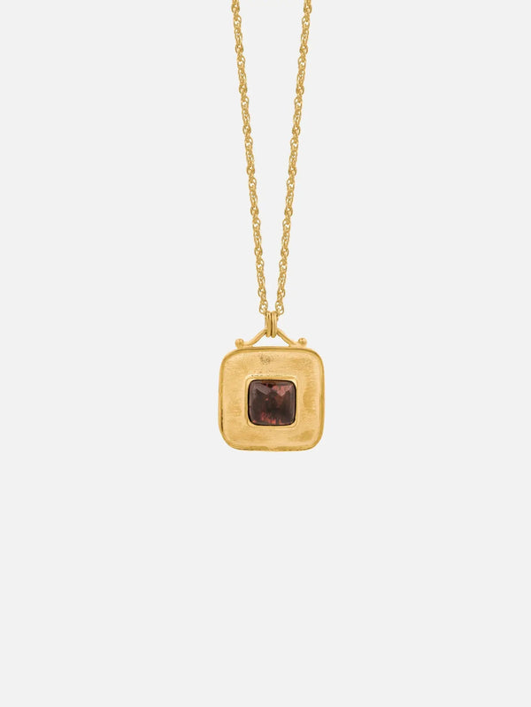 ORE DUNE Legacy Necklace – Brown Tourmaline Stone, önden görünüm