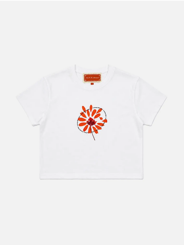 SOON TO BE ANNOUNCED Loves Me Not Baby Tee - White - T-SHIRT