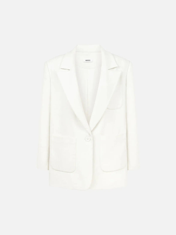MANAS STUDIO Maia Blazer Jacket - Ecru - Uncategorized CEKET