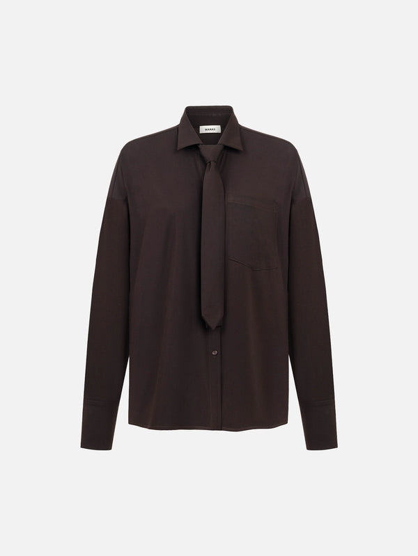 MANAS STUDIO - GÖMLEK - Nox Shirt - Brown - shopi go'da!.