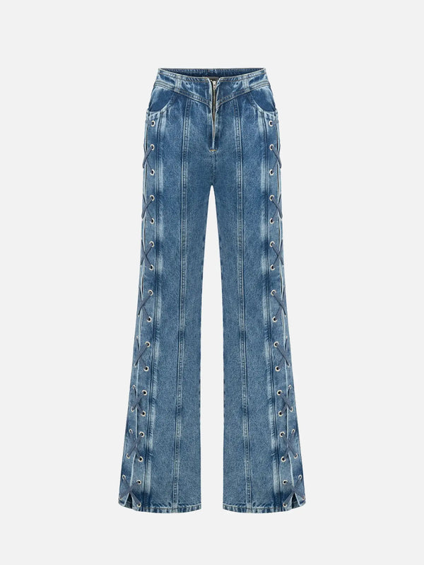 MANAS STUDIO Sol Denim Pants - Blue - Uncategorized PANTOLON