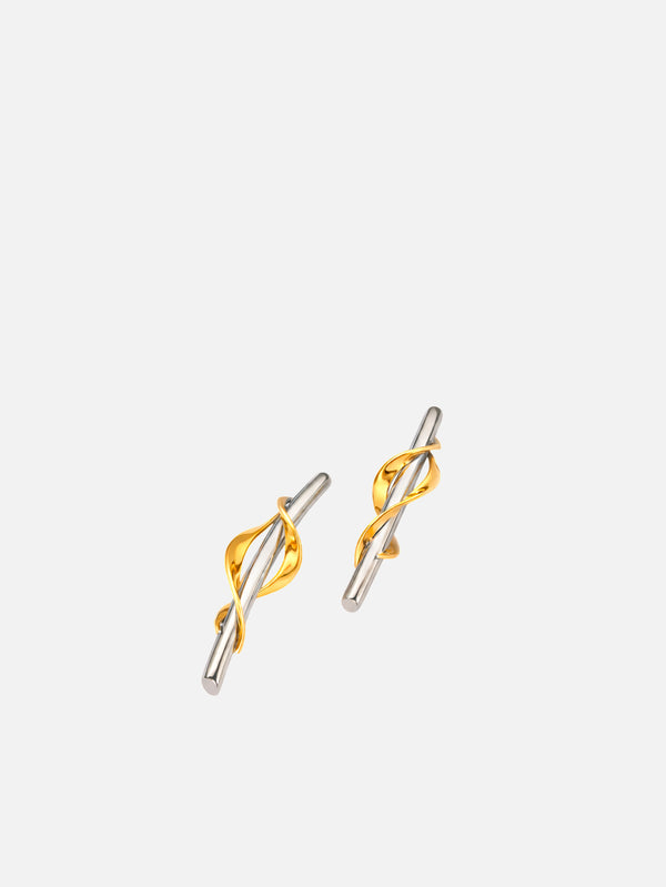 MAREE - KÜPE - Palermo Earrings - Silver/Gold - shopi go'da!.