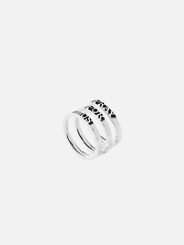 MARTYRE - YÜZÜK - Pray For Us Stack - Sterling Silver - shopi go'da!.
