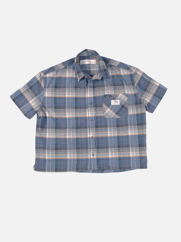 QUITEOFTEN, Shortsleeve Flannel Shirt - Blue, GÖMLEK, shopi go'da!