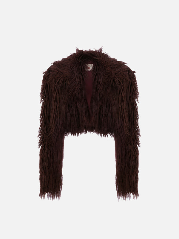 MI MAGIC LOVE - CEKET - Rare Fur Jacket - Maroon - shopi go'da!.