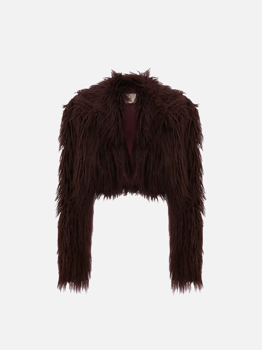 Rare Fur Jacket - Maroon