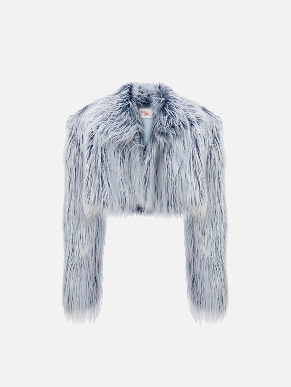 MI MAGIC LOVE Rare Fur Jacket - Ice Blue - Uncategorized CEKET