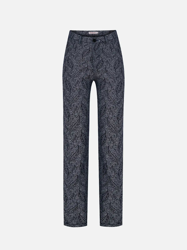 MI MAGIC LOVE Clarte Denim Trousers - Dark Blue Patterned - Uncategorized PANTOLON