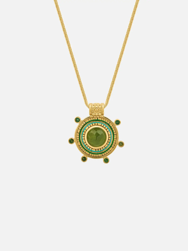 shopi go Monarch Necklace - Emerald Stone – Emerald Stone, ön görünüm