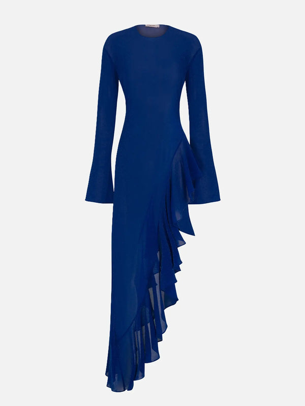 MI MAGIC LOVE Nalu Navy Blue Glitter Dress – navy blue glitter, ön görünüm