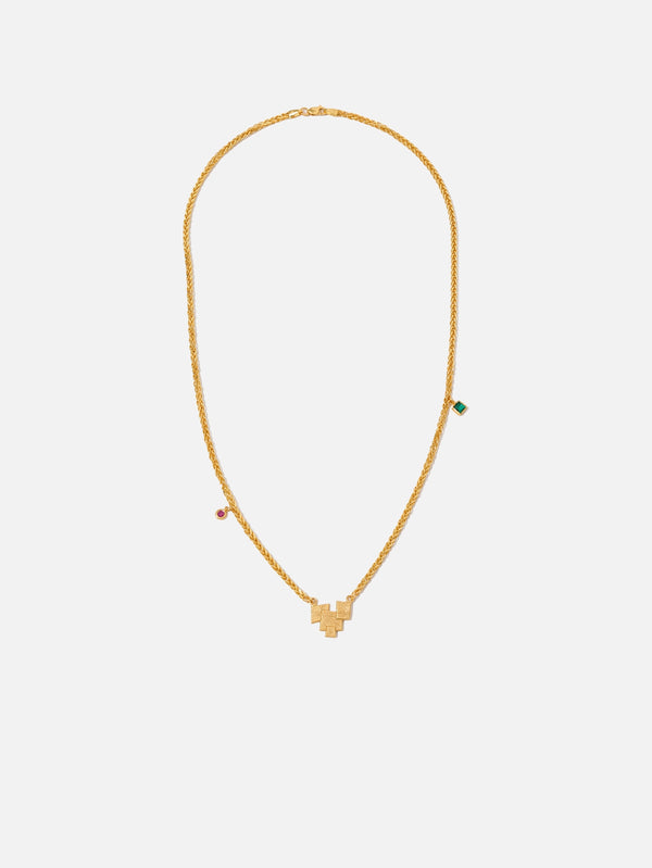 MONAPETRA, Yakut ve Zümrüt Taşlı Mozaik Kolye, KOLYE, shopi go'da!