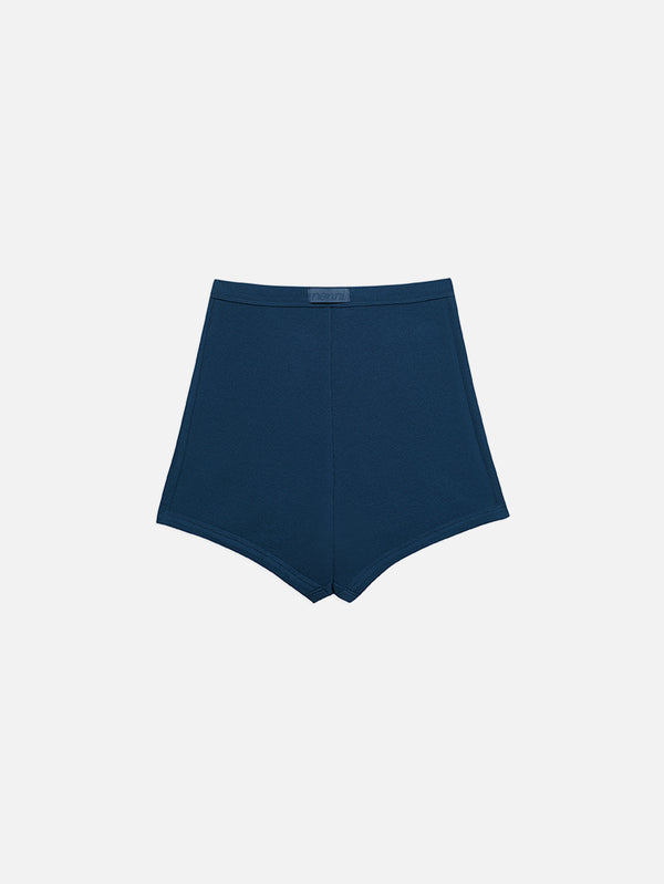 NENNI, Ribbed Cotton Short - Blue, ŞORT, shopi go'da!