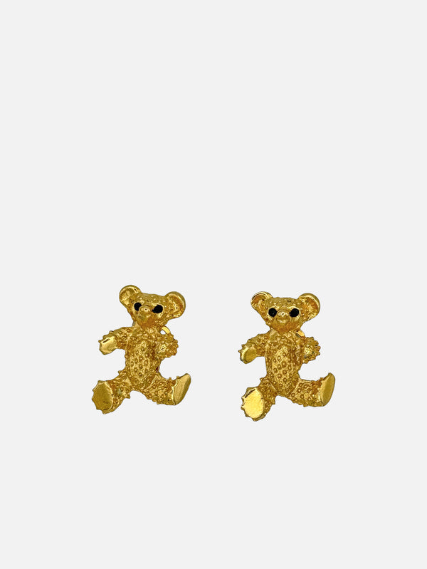 NES VINTAGE - KÜPE - Vintage Gold Tone Teddy Bear Earrings - shopi go'da!.