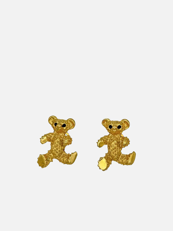 NES VINTAGE Vintage Gold Tone Teddy Bear Earrings - Earrings KÜPE