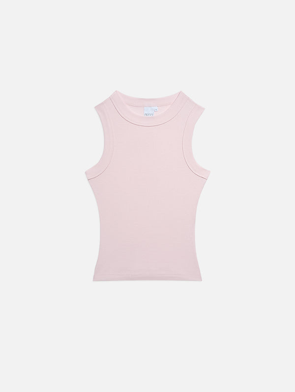 NENNI, Ribbed Cotton Tank Top - Pink, ATLET, shopi go'da!