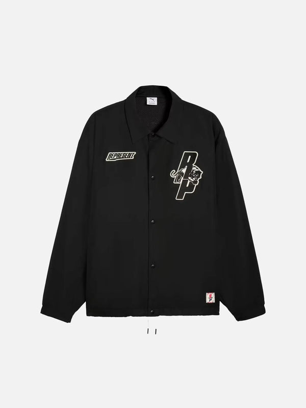 PUMA Puma x Represent Hoops Coach Jacket - Black - Sport Jackets CEKET